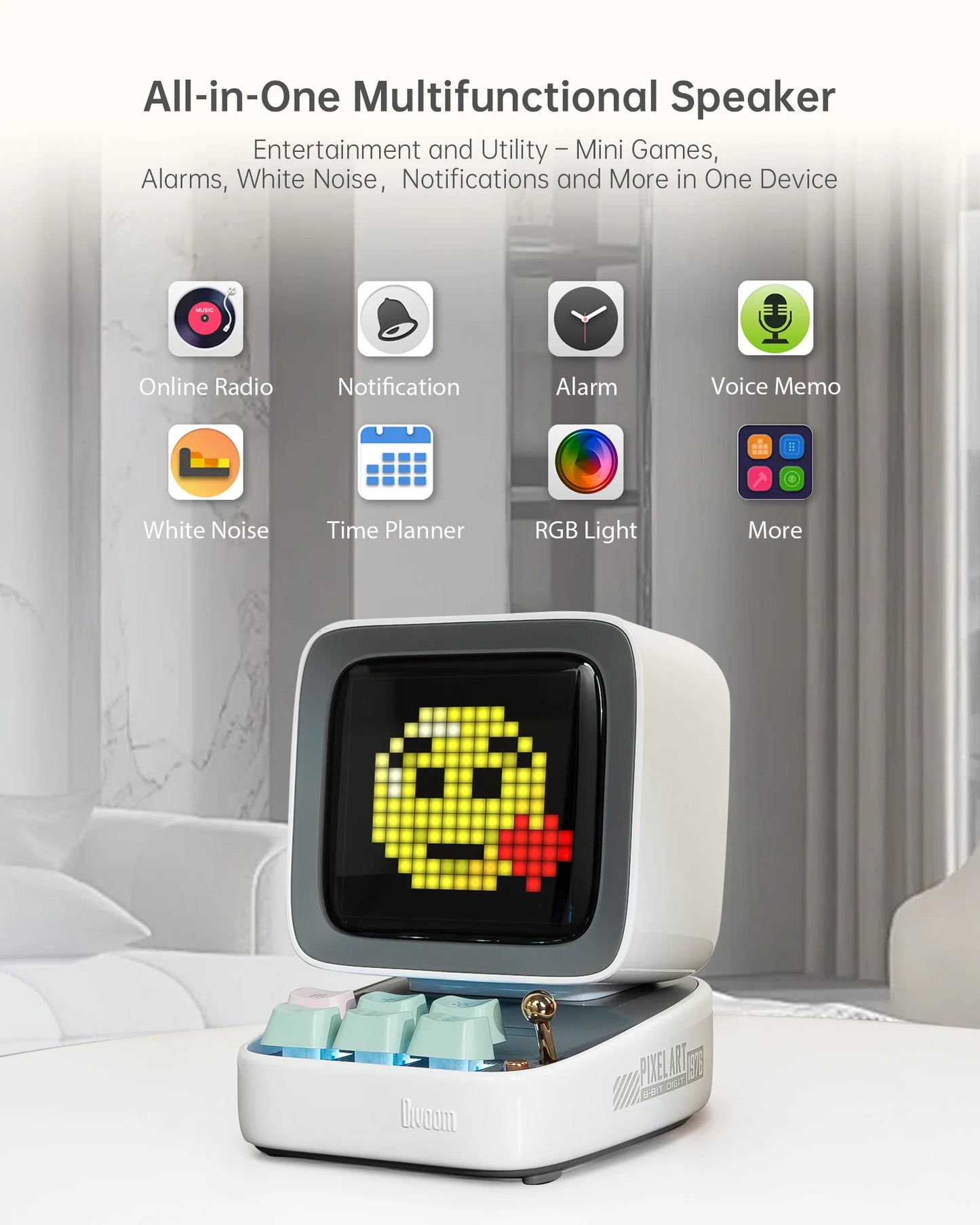 Divoom Ditoo-Pro Speaker Mini Retro Pixel Art Bluetooth Portable