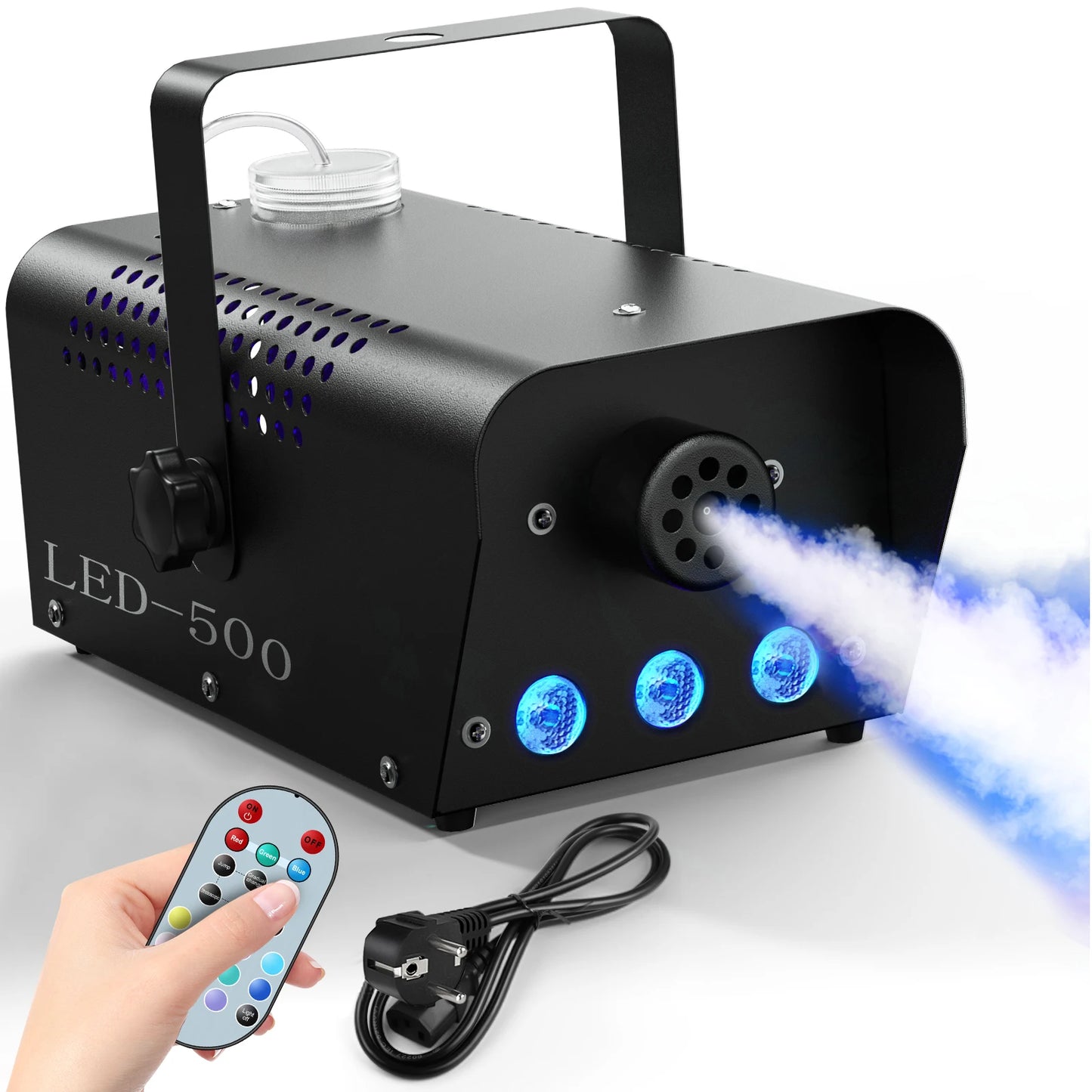 U'King 500W Smoke Machine RGB 3 LED Mixed Color Fog Machine