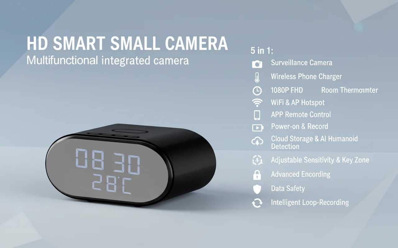 4K Ultra HD Clock Camera WiFi Indoor Security Camera