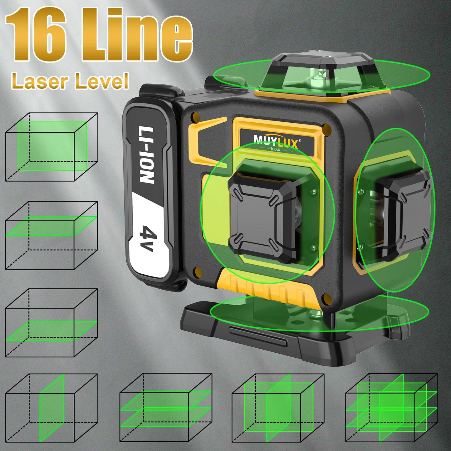 TEGATOK Professional 16-Line 4x360° Laser Level