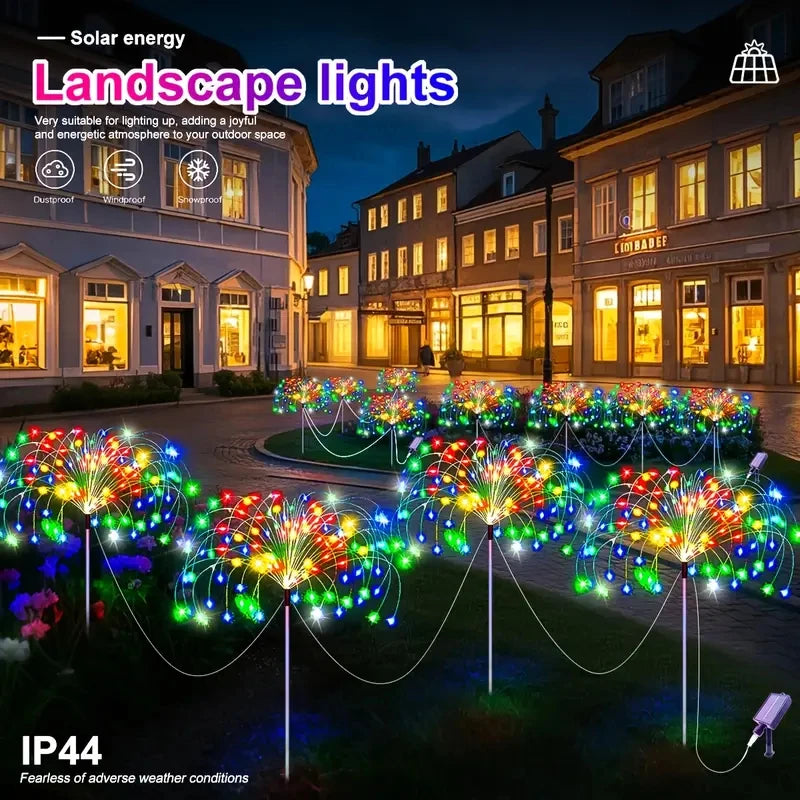 A-Convey Solar LED Fireworks Lights 8 Lighting Modes