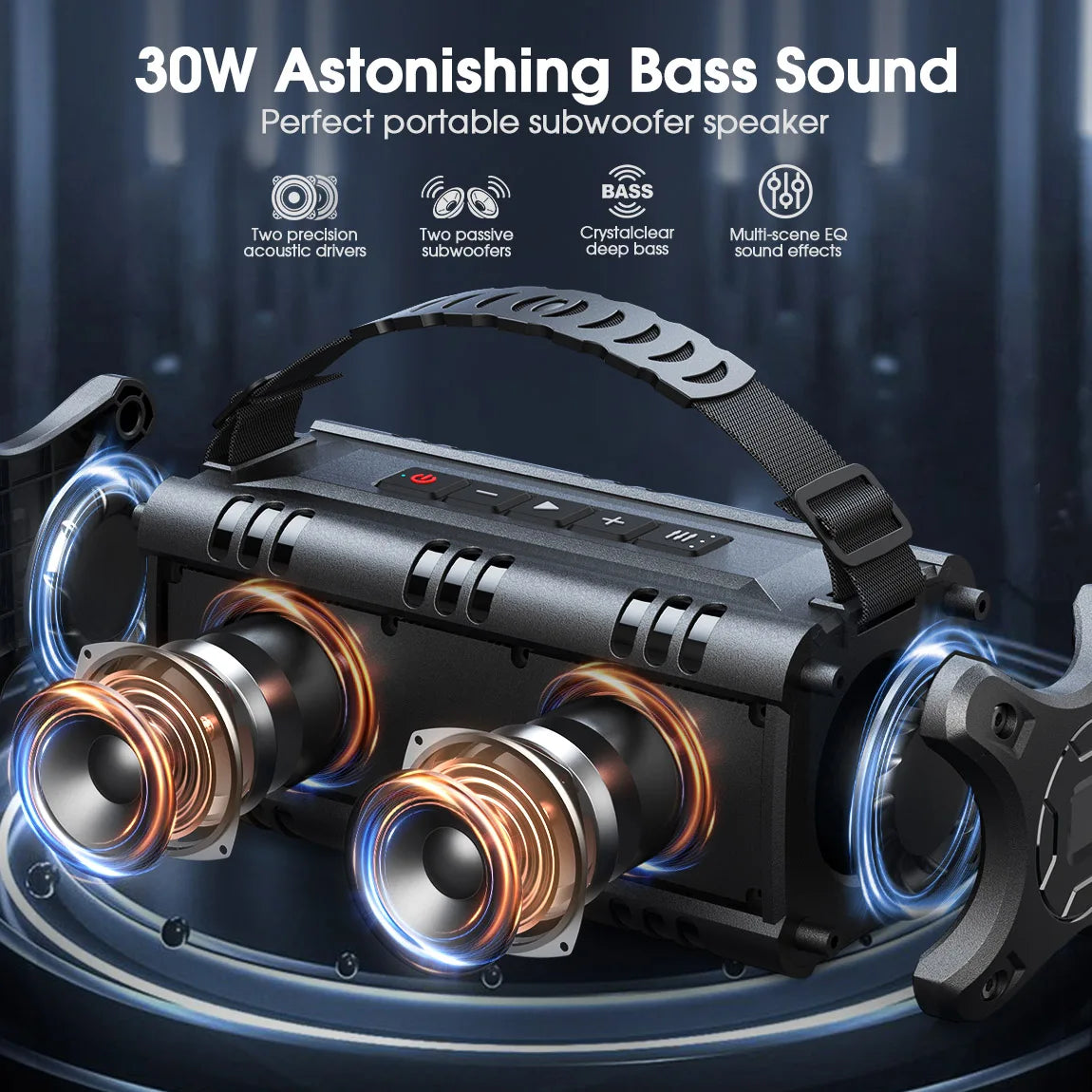 W-KING Bluetooth Speaker, 30W Portable Wireless Loud Speakers