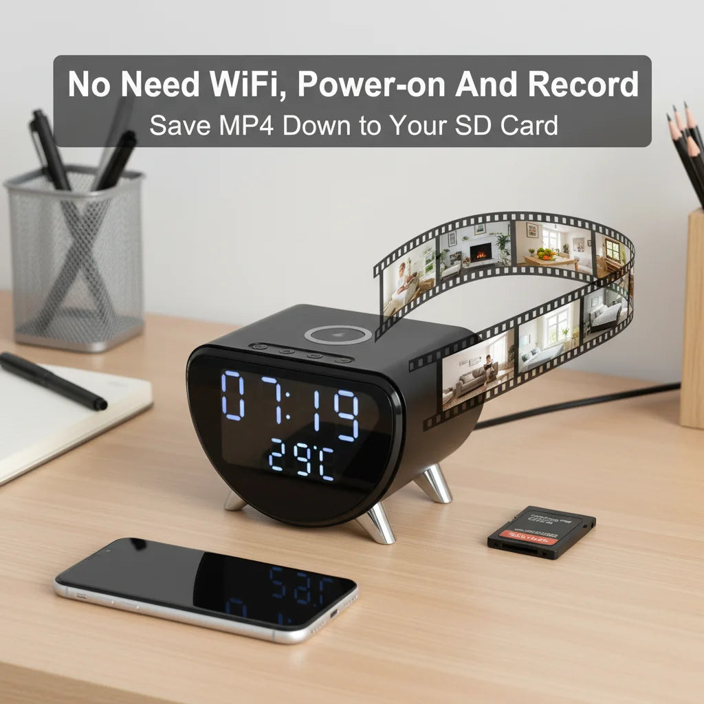 4K UHD WiFi Clock Camera, Indoor Surveillance