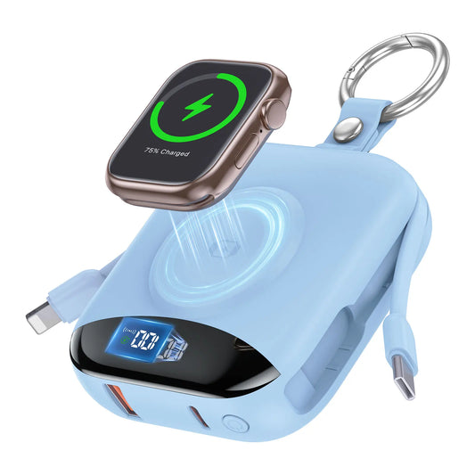 10000mAh 22.5W Fast Charging Power Bank with Built-in Cables