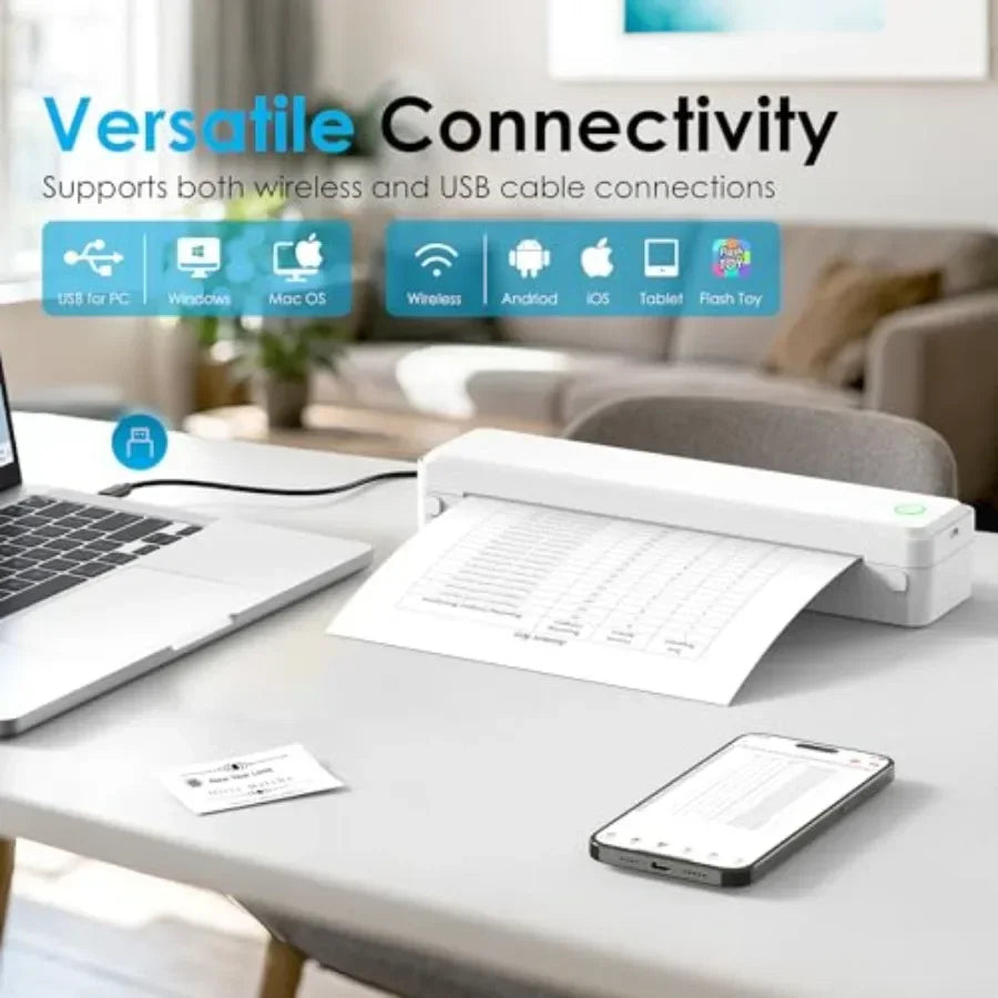 Bluetooth Thermal Printer, Portable Printer Wireless for Travel