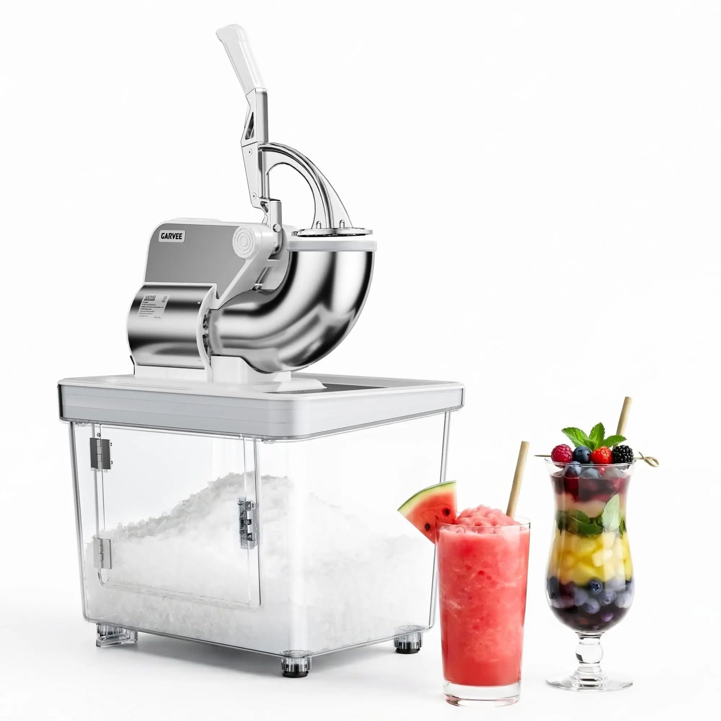 GARVEE 750LBS/H Commercial Ice Shaver Crusher, 4 Stainless Steel Blades