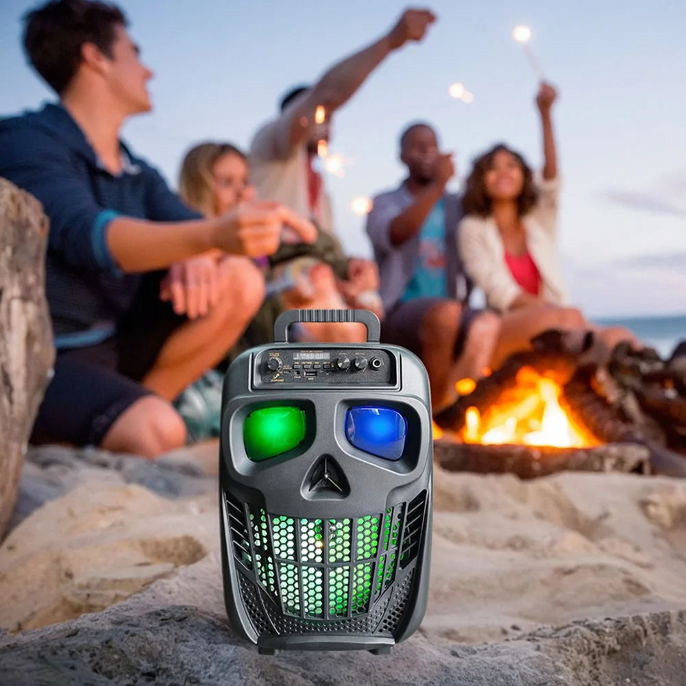 Skull Wireless Portable Speaker BT 5.0, 1 Mic Karaoke