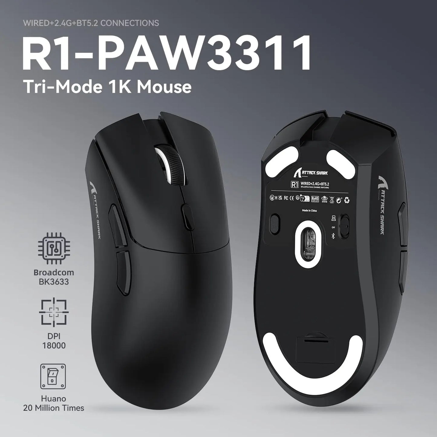 MAMBASNAKE x ATTACK SHARK R1 59g SUPERLIGHT Mouse