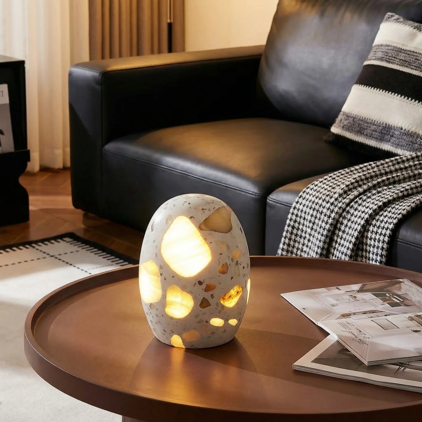 Marble Lamp Night Light, Touch Bedside Table Lamp