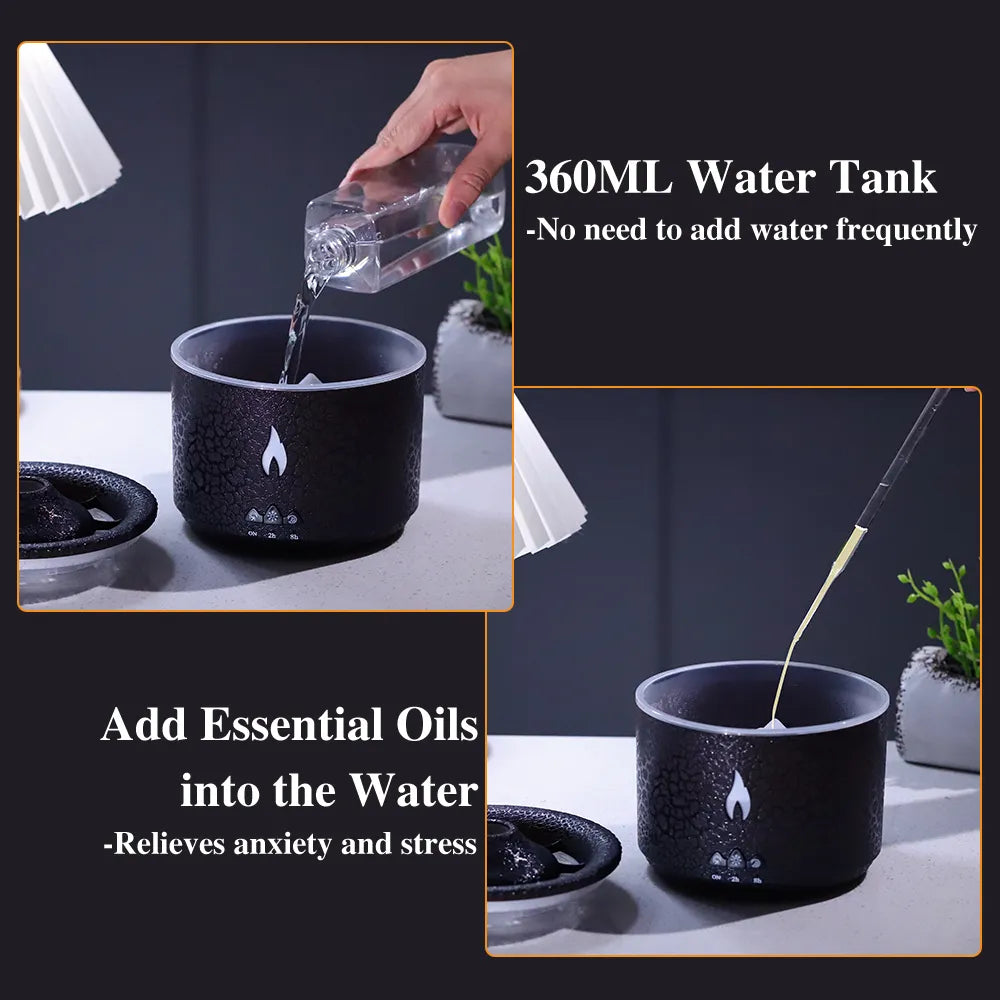 Volcano Fire Flame Air Humidifier Aroma Diffuser