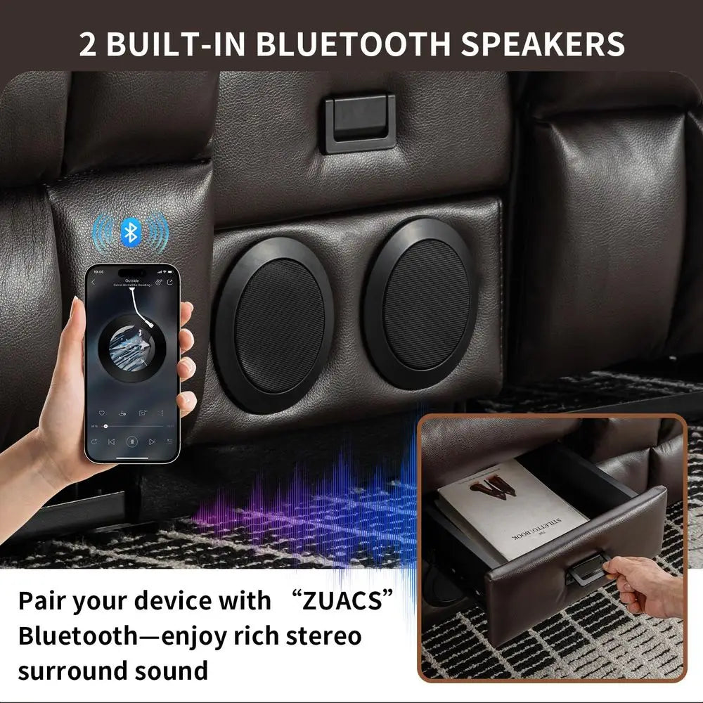 Recliner Sofa, RV Wall Hugger Recliners for Small Spaces, Reclining Loveseat Sofa Recliner with Cup Holders Lumbar Pillows, RV Fur