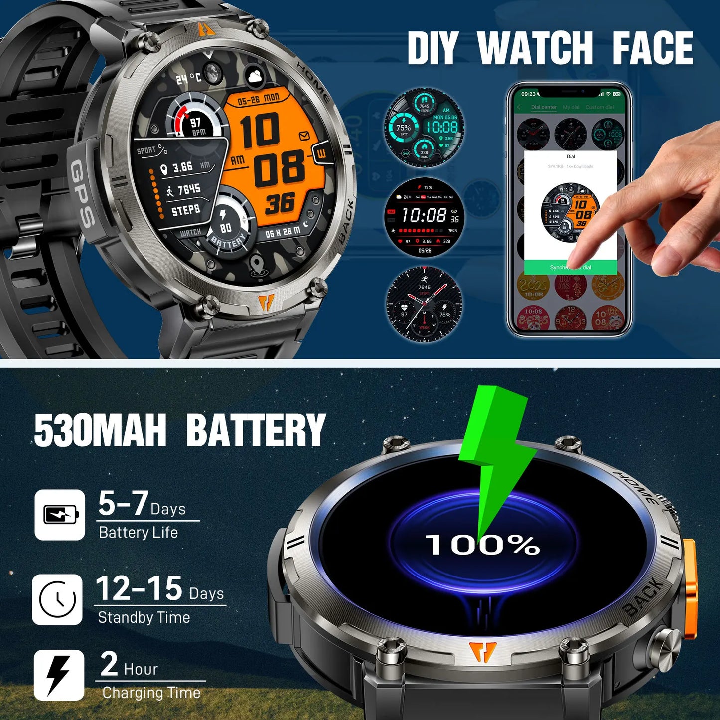 EIGIIS KE3 2025 New Bluetooth Call Smartwatch for Men Full Touch Screen