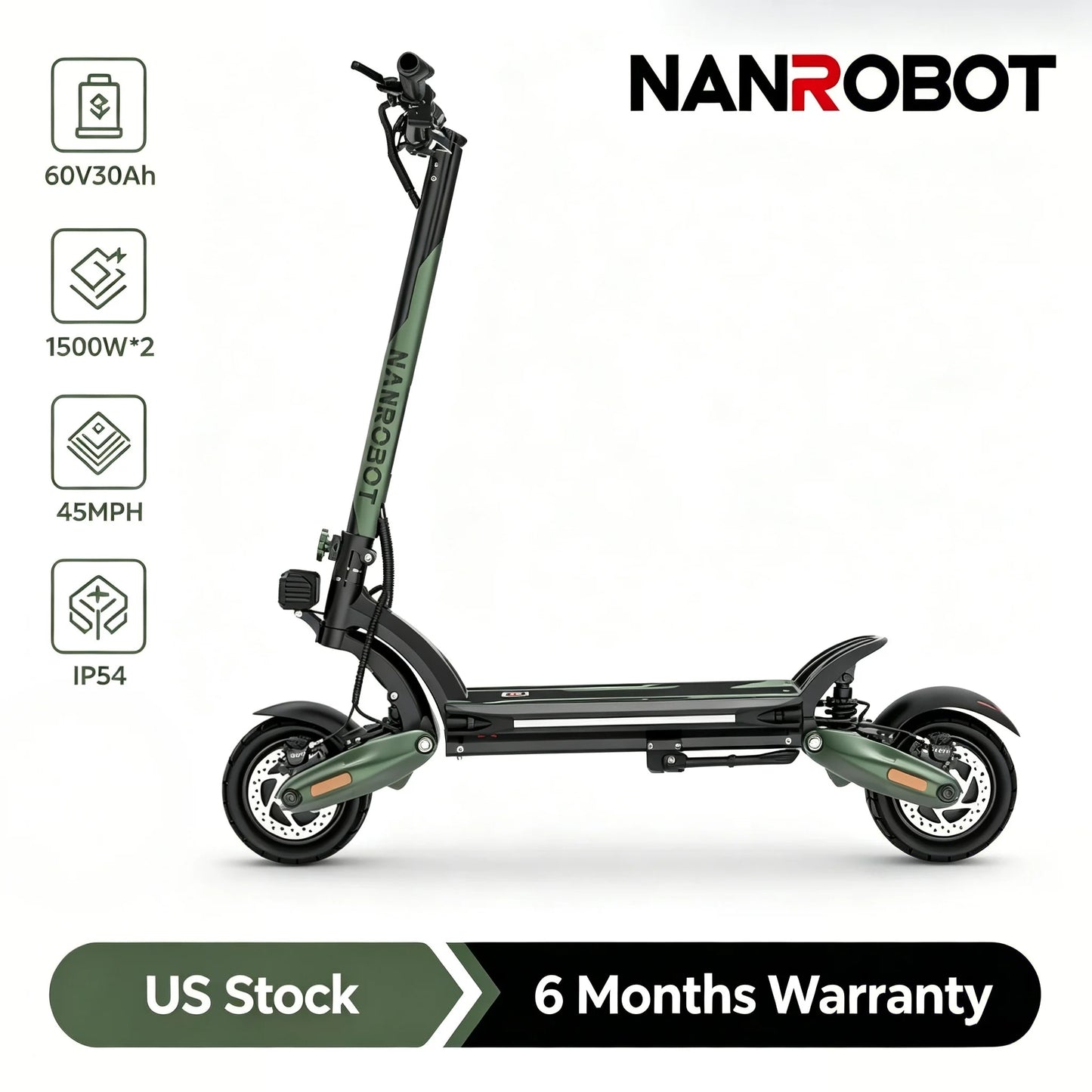 NANROBOT D6+ MAX Electric Scooter for Adults, 3000W Dual Motor
