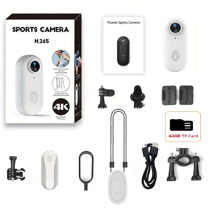 KIDKD 4K Mini Body Camera 64GB Action Cam with Audio & Video