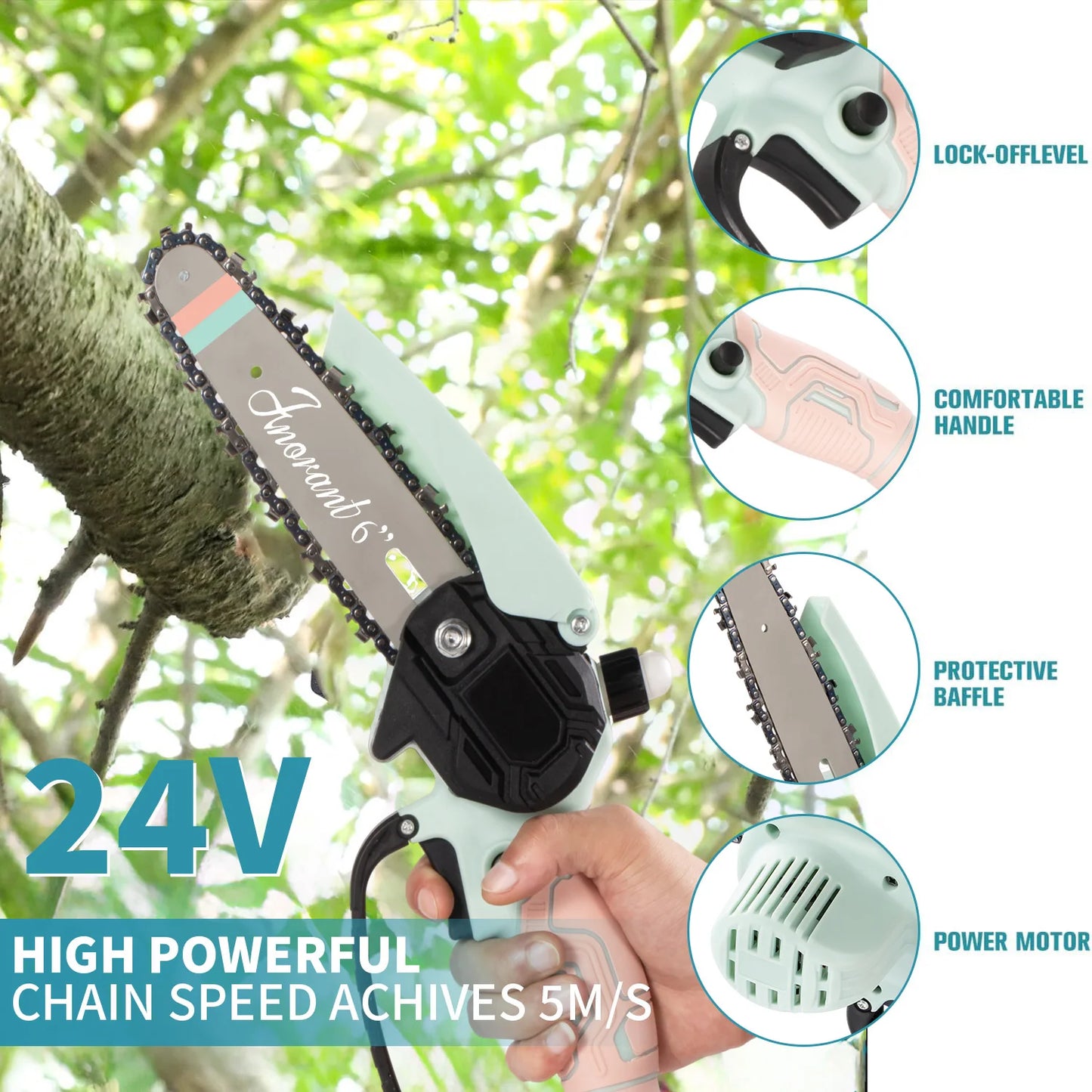 INORANT Mini Chainsaw Cordless Electric Chain Saws