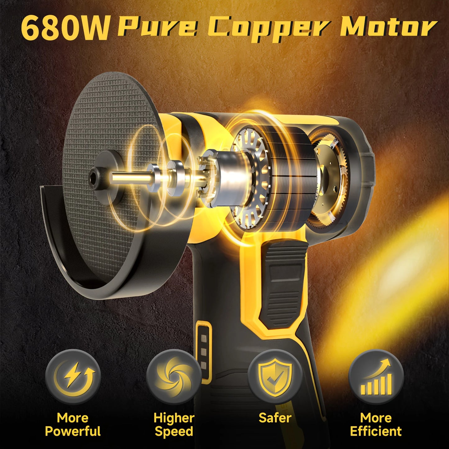 DERUISEN 19800 RPM Mini Wireless Angle Grinder