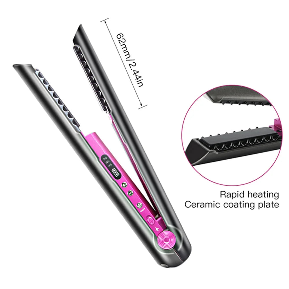 Wireless Hair Straightener Mini Flat Iron USB