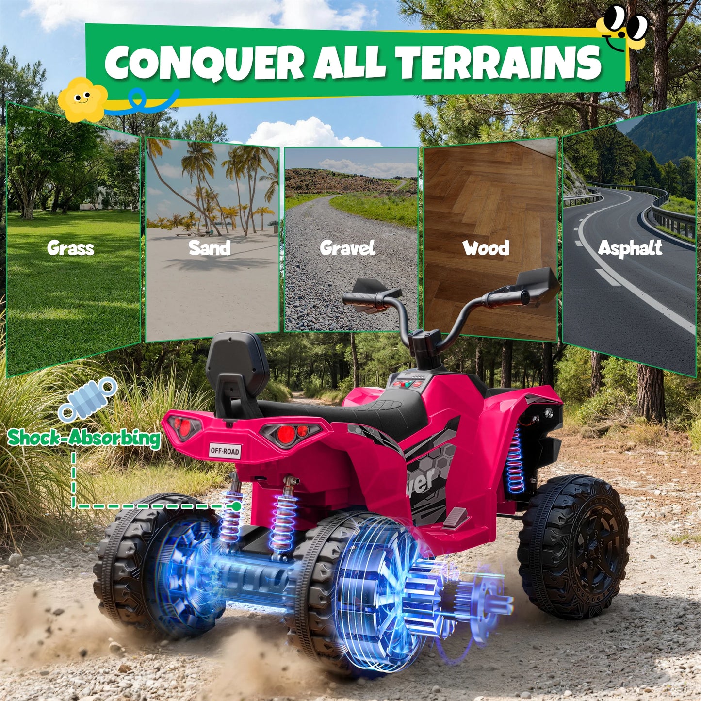 JOYRACER 24V 4*200W Kids Ride On ATV Quad