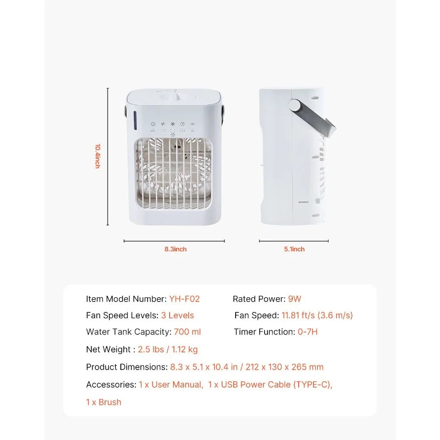 Portable Air Conditioner, 4-in-1 Evaporative Air Cooler