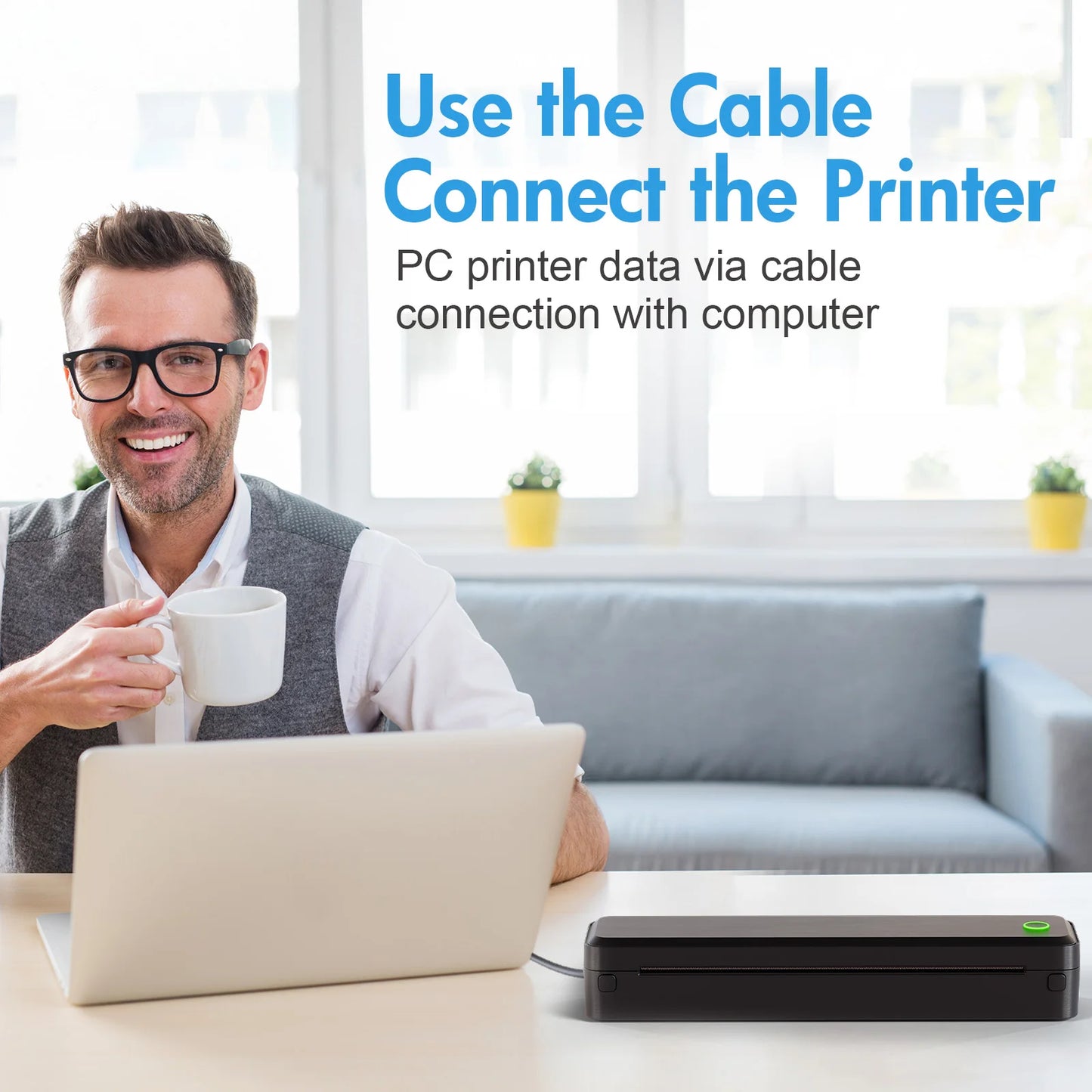 Portable Printers Wireless Inkless Thermal