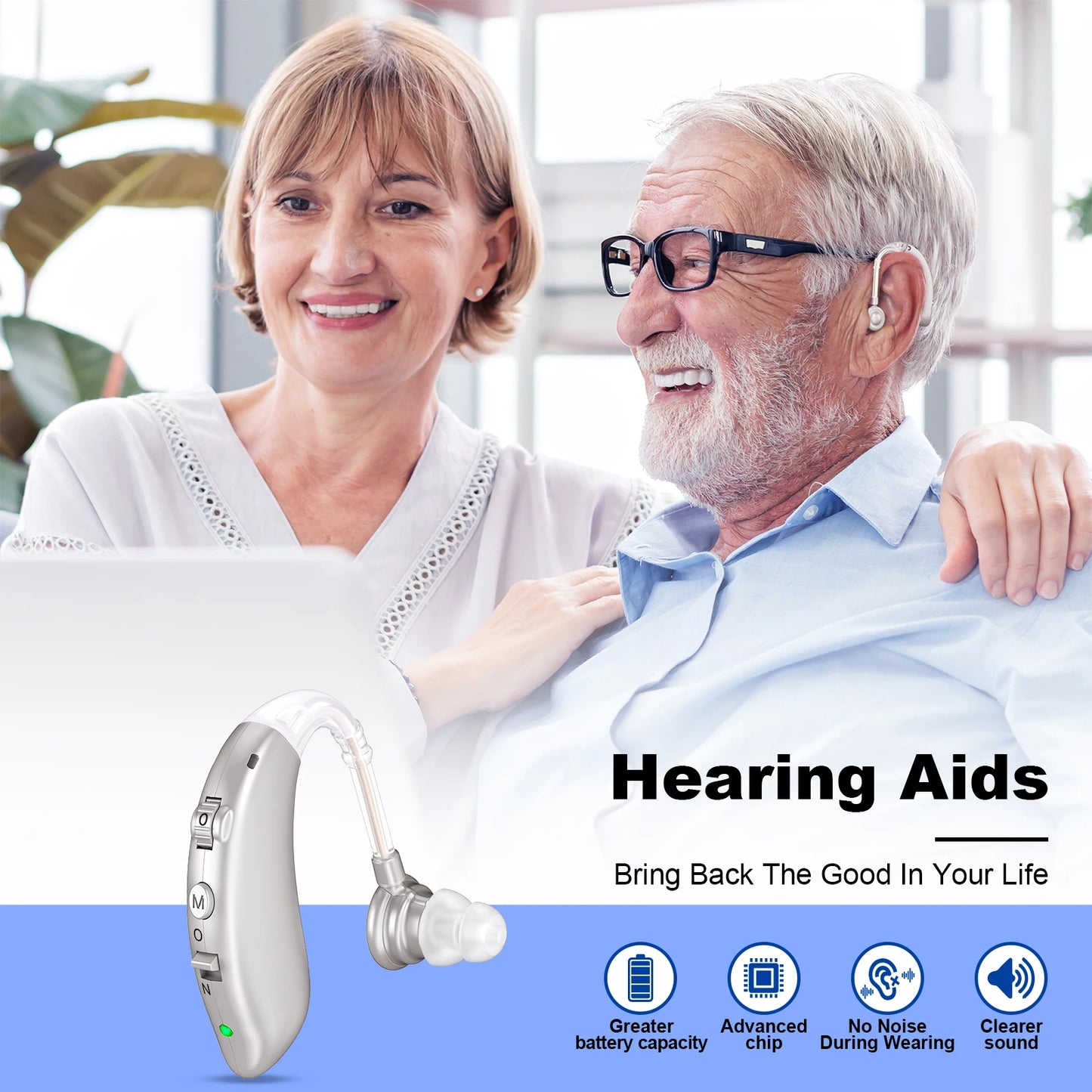 K&FCOPTEE Pair Volume-Adjustable Invisible Hearing Aids