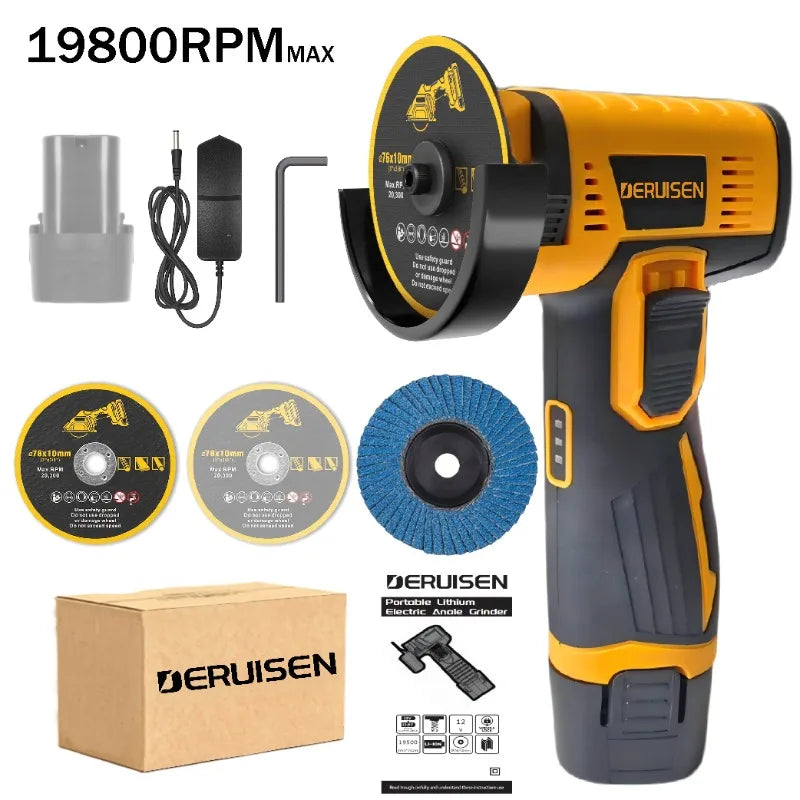 DERUISEN 19800 RPM Mini Wireless Angle Grinder