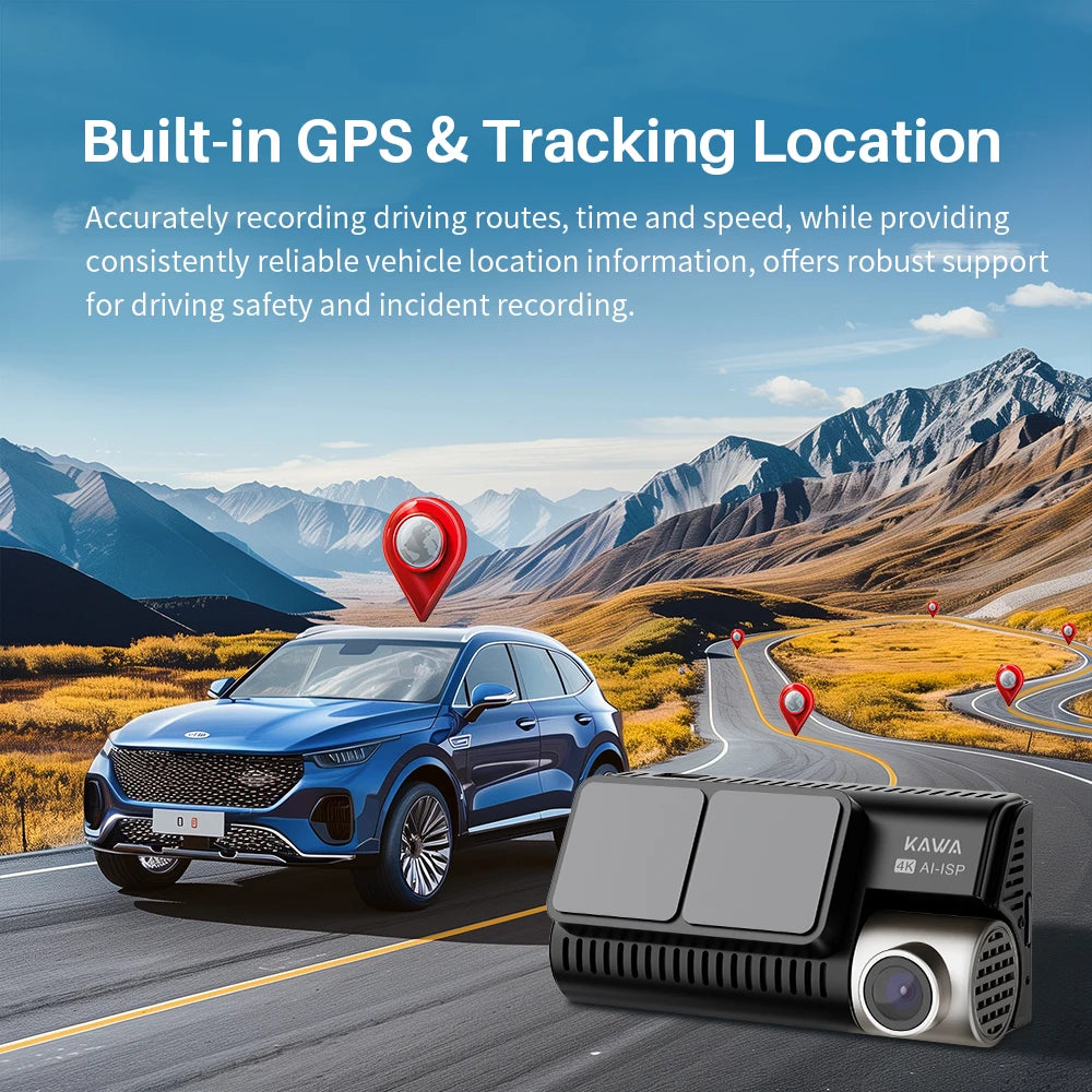 KAWA D11 Front and Rear Dash Cam 4K WiFi