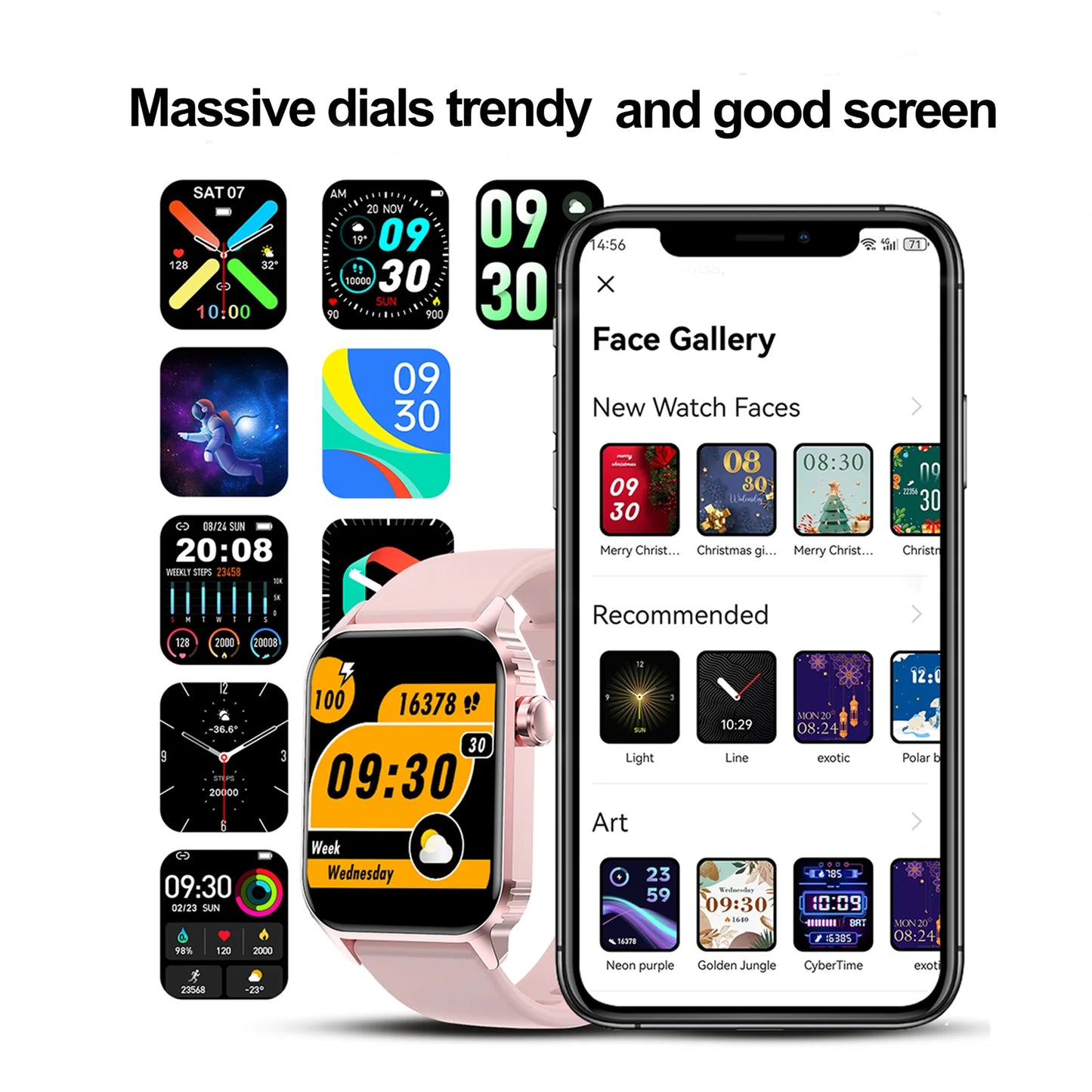 Nerunsa TG08 Smart Watch, 1.85"Smartwatch