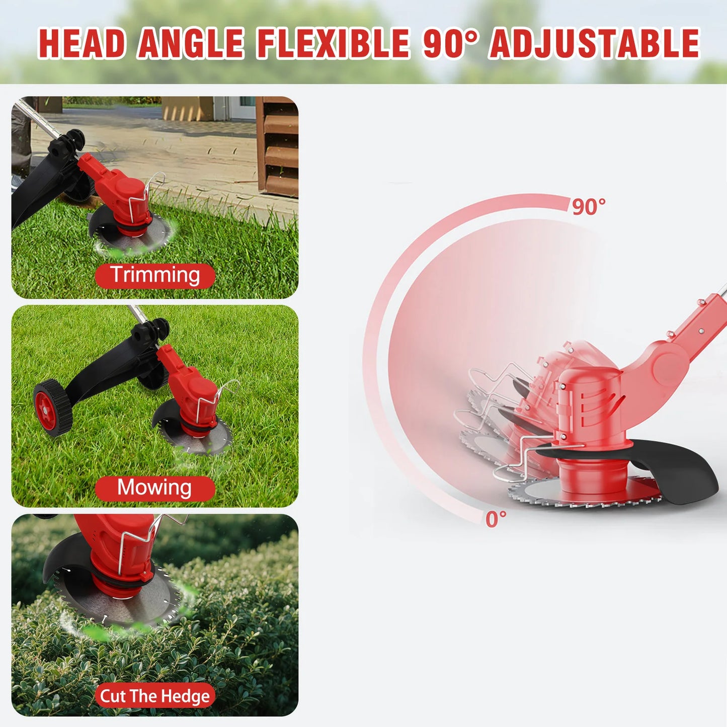 Electric Cordless Grass Trimmer Lawn Mower Weed Edger