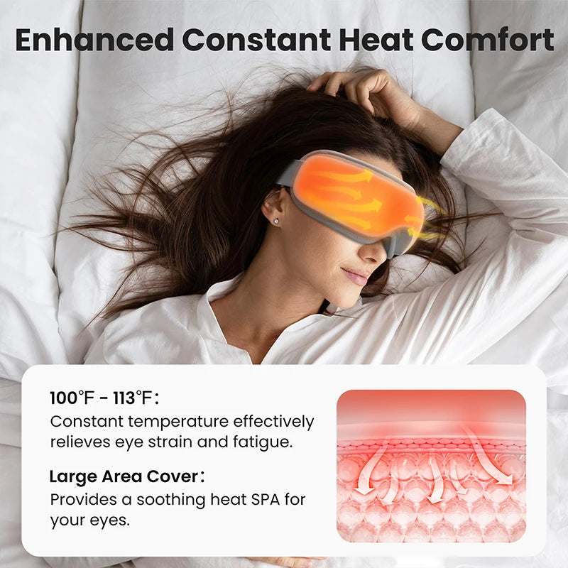 KEKTECK Eye Massager with Heat, Bluetooth Eye Mask for Migraine Relief