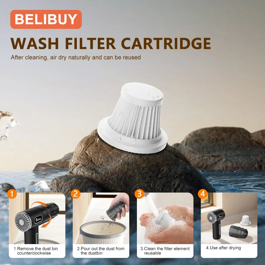 BELIBUY Wireless Handheld Car Vacuum Cleaner