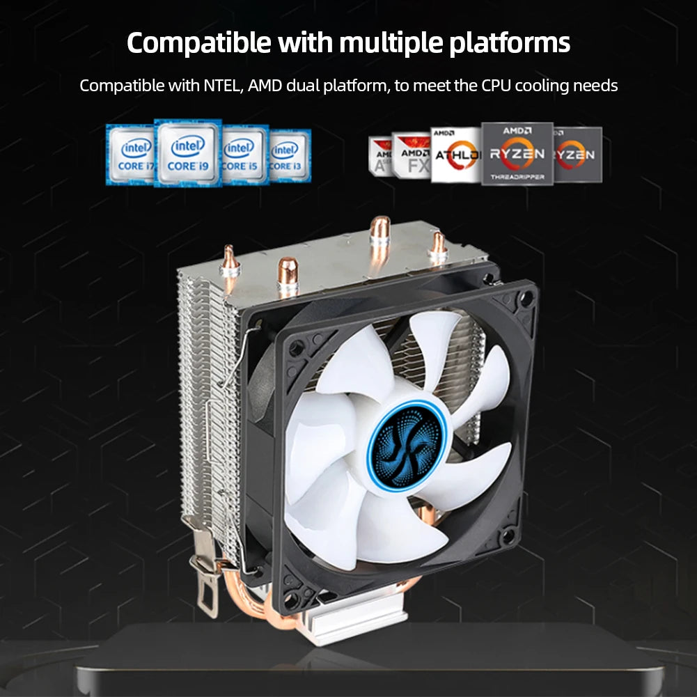 Shunmaii Tower Radiator 2 Heat Pipe 9cm Cooling Fan