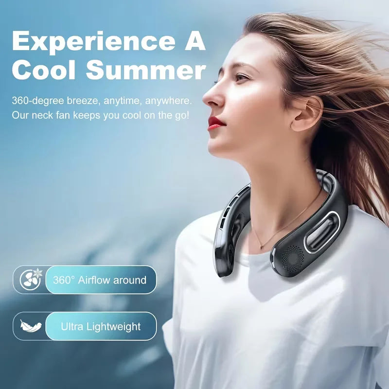 Bladeless Neck Fan, USB Rechargeable 4 Speeds