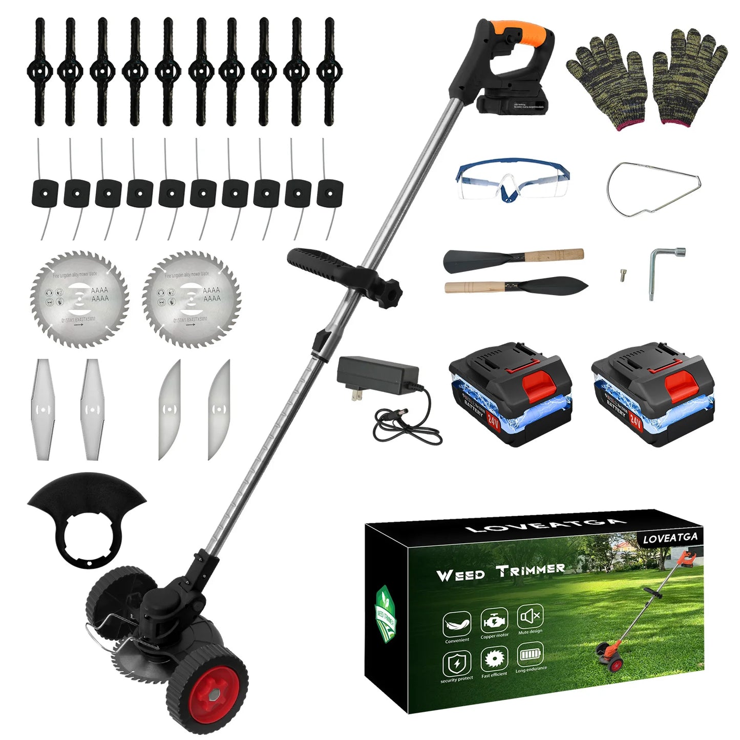 21V Cordless Grass Trimmer Electric 3-in-1 Lightweight