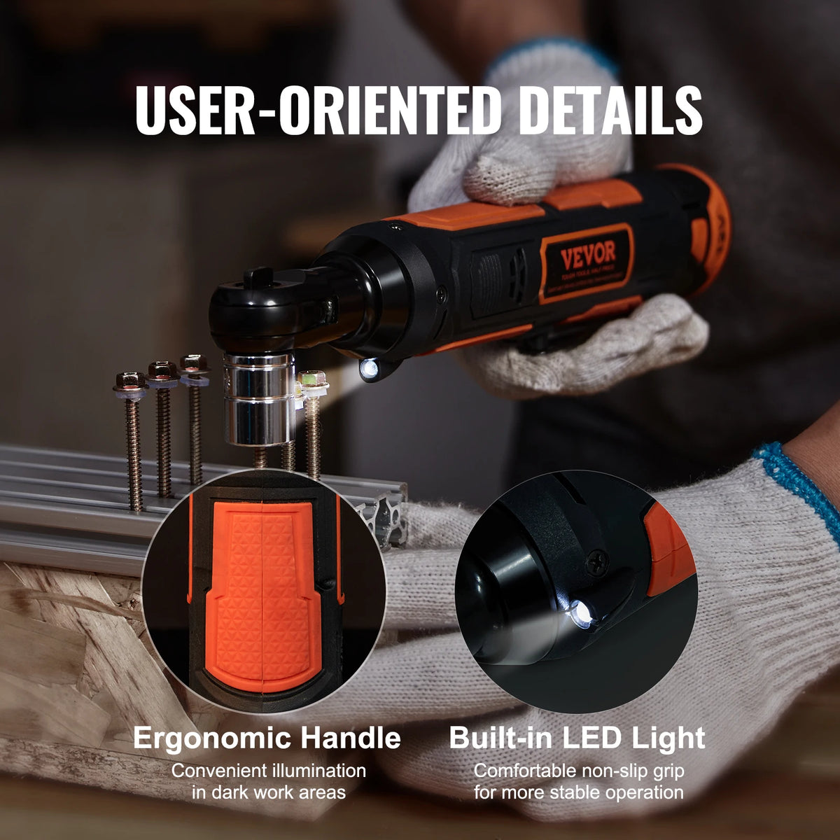 SucceBuy 3/8  Cordless Electric Ratchet Wrench