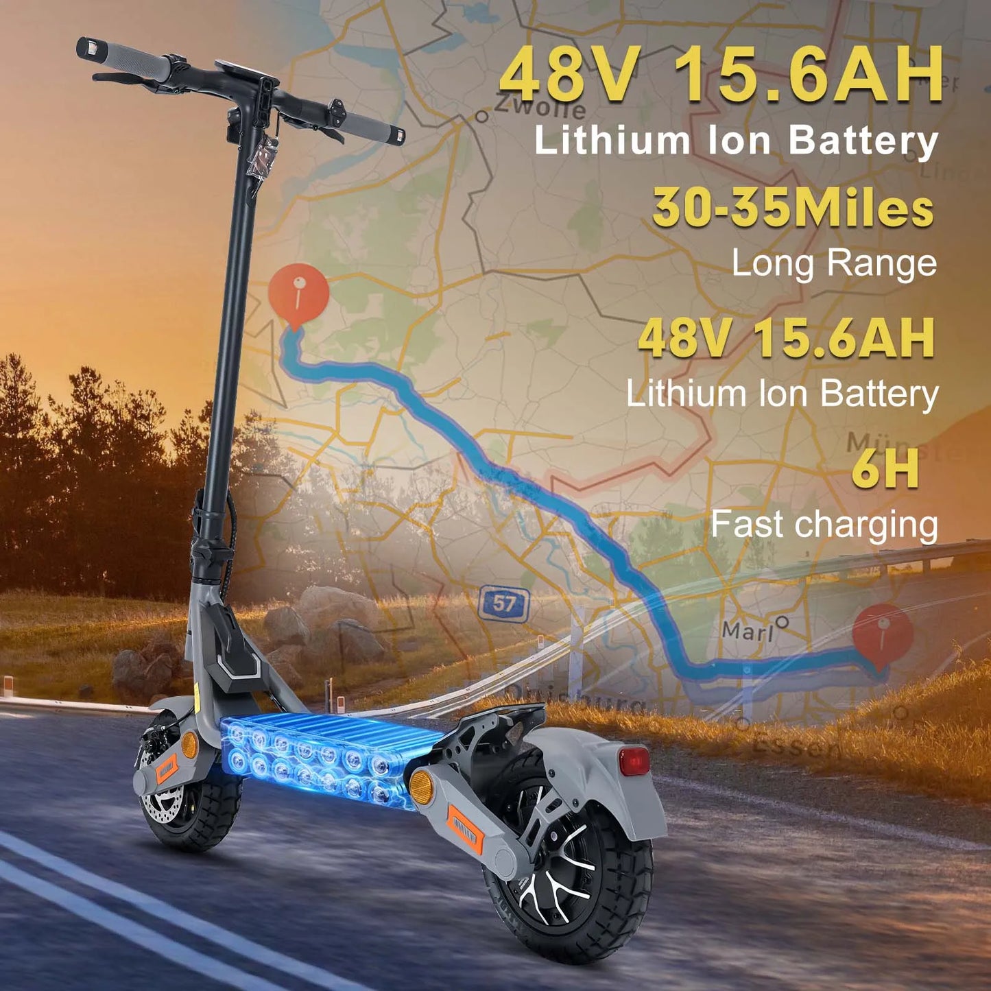BIkydom Electric Scooter for Adults 1200W Motor