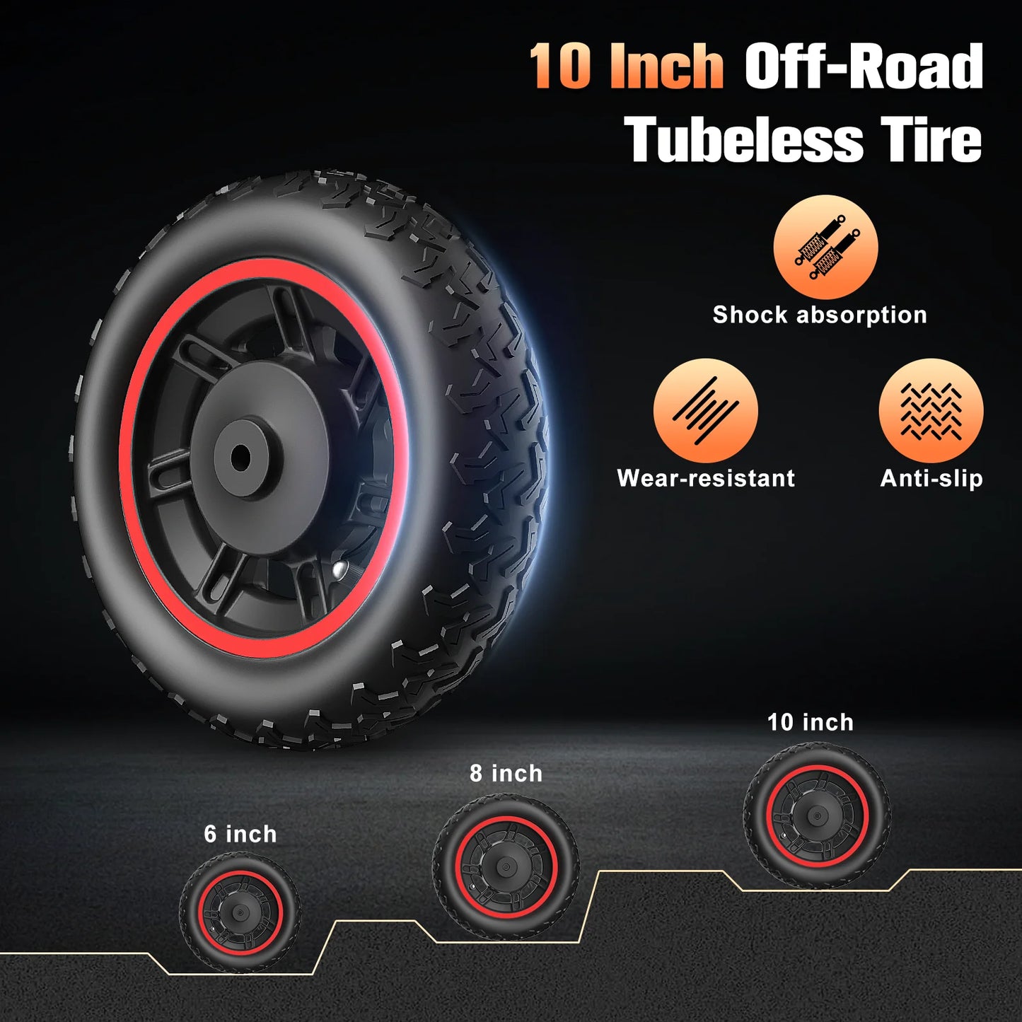 OBX Electric Foldable Scooter 30 MPH Fastest Dual Motor for Adult Scooter 1200W Peak 33 Mile Long Range 10" Off-Road Tires 48V 13ah