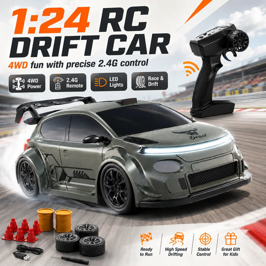 ZNLYRION 4WD High Speed RC Car 2.4G Remote Drifting Car 1:24 Scale