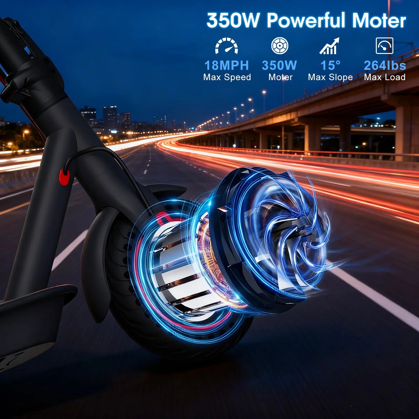 OBX 350W Electric Scooter for Adults 19mph Top Speed
