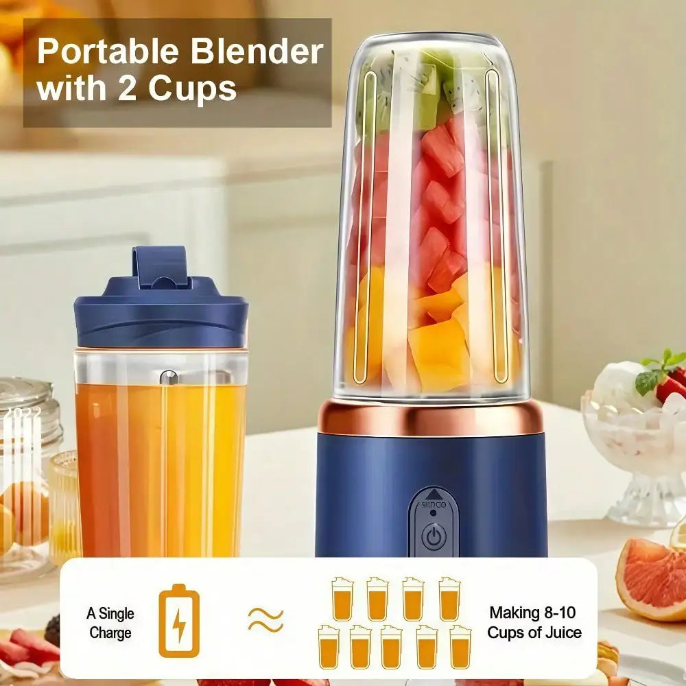 Fruit Blender, Beverage Maker, Juicer Cup + Portable Outdoor Cup