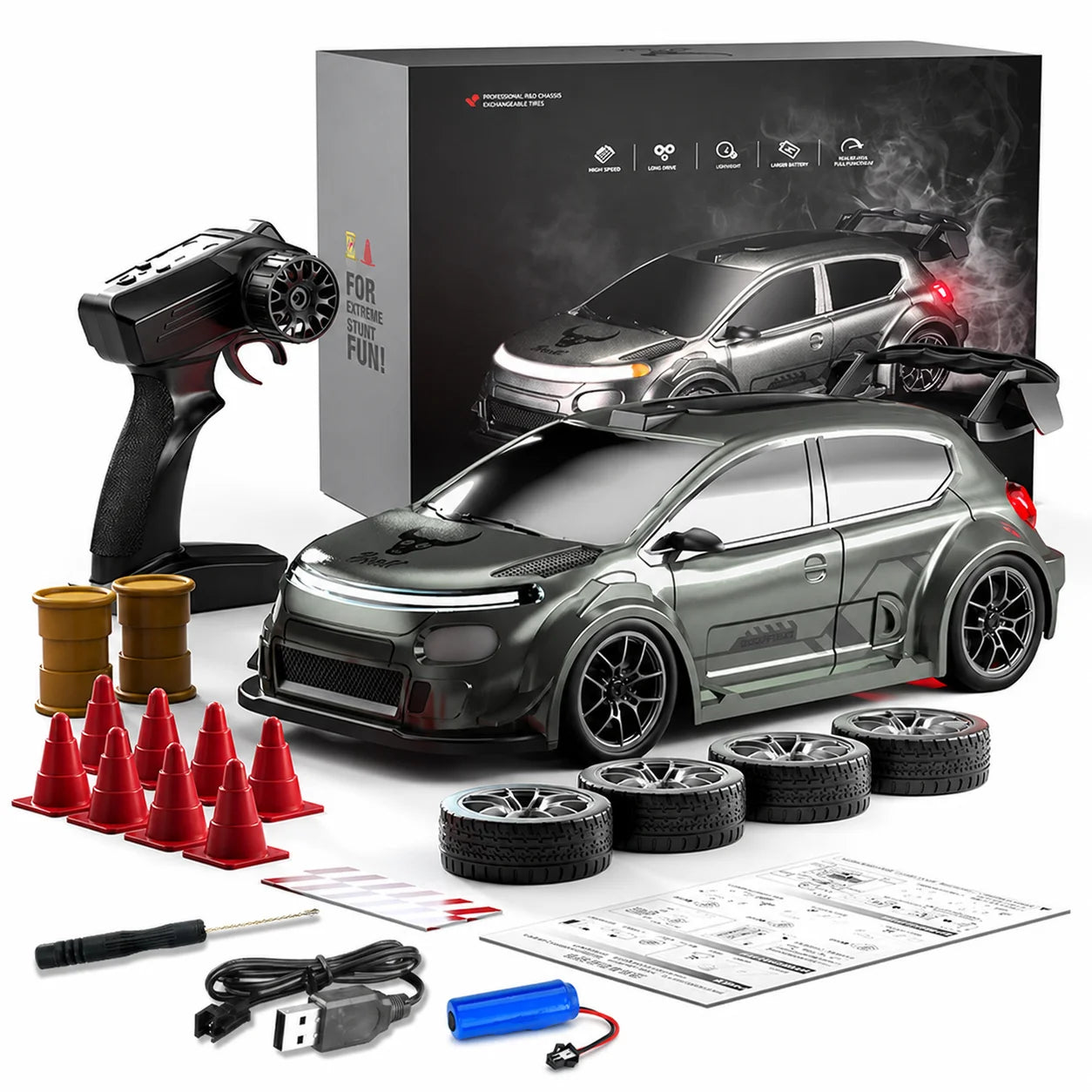 ZNLYRION SG718 1: 24 Scale 4WD RC Drift Car With Replaceable Racing Drift Tires