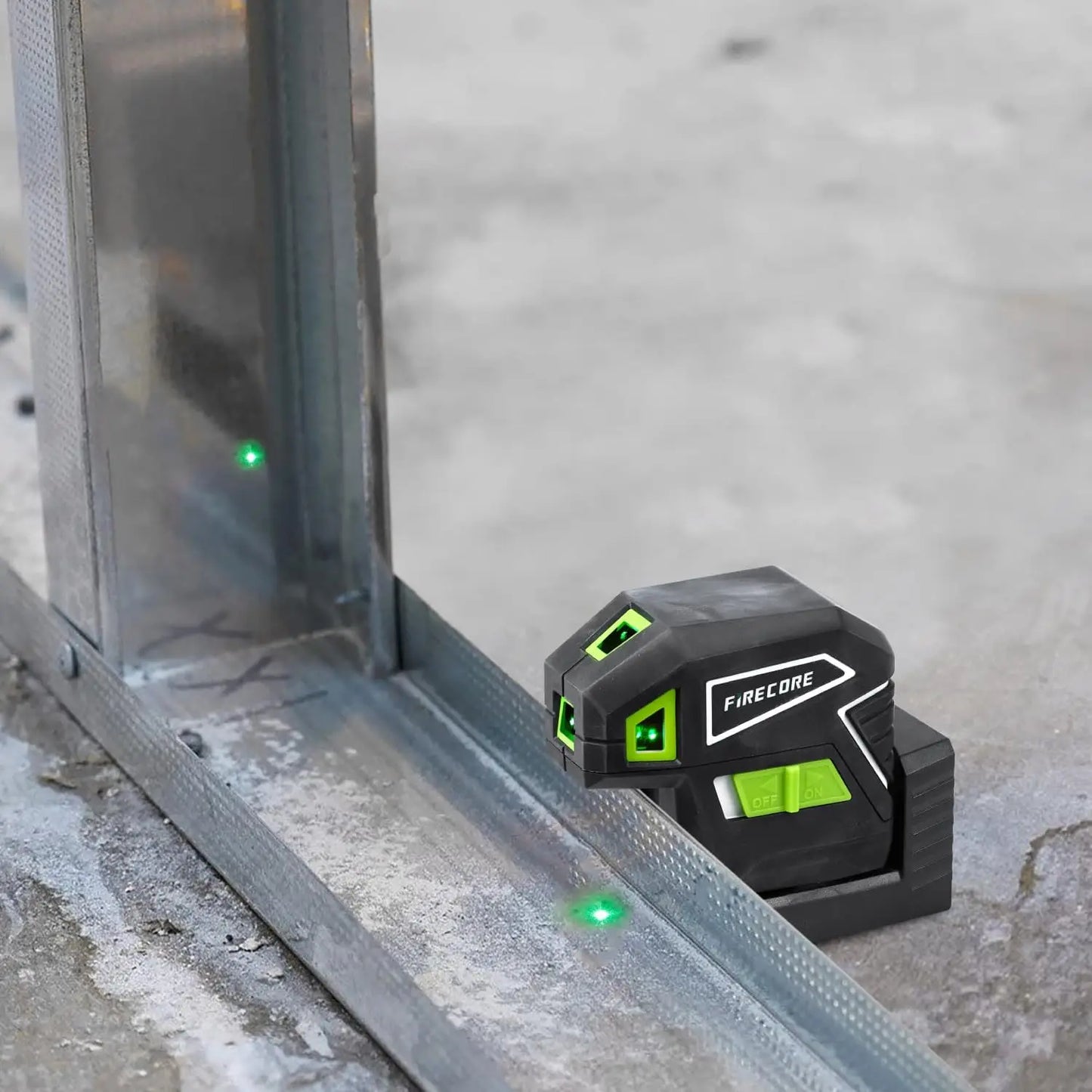 FIRECORE 5-Point Green Laser Level with Magnetic Base