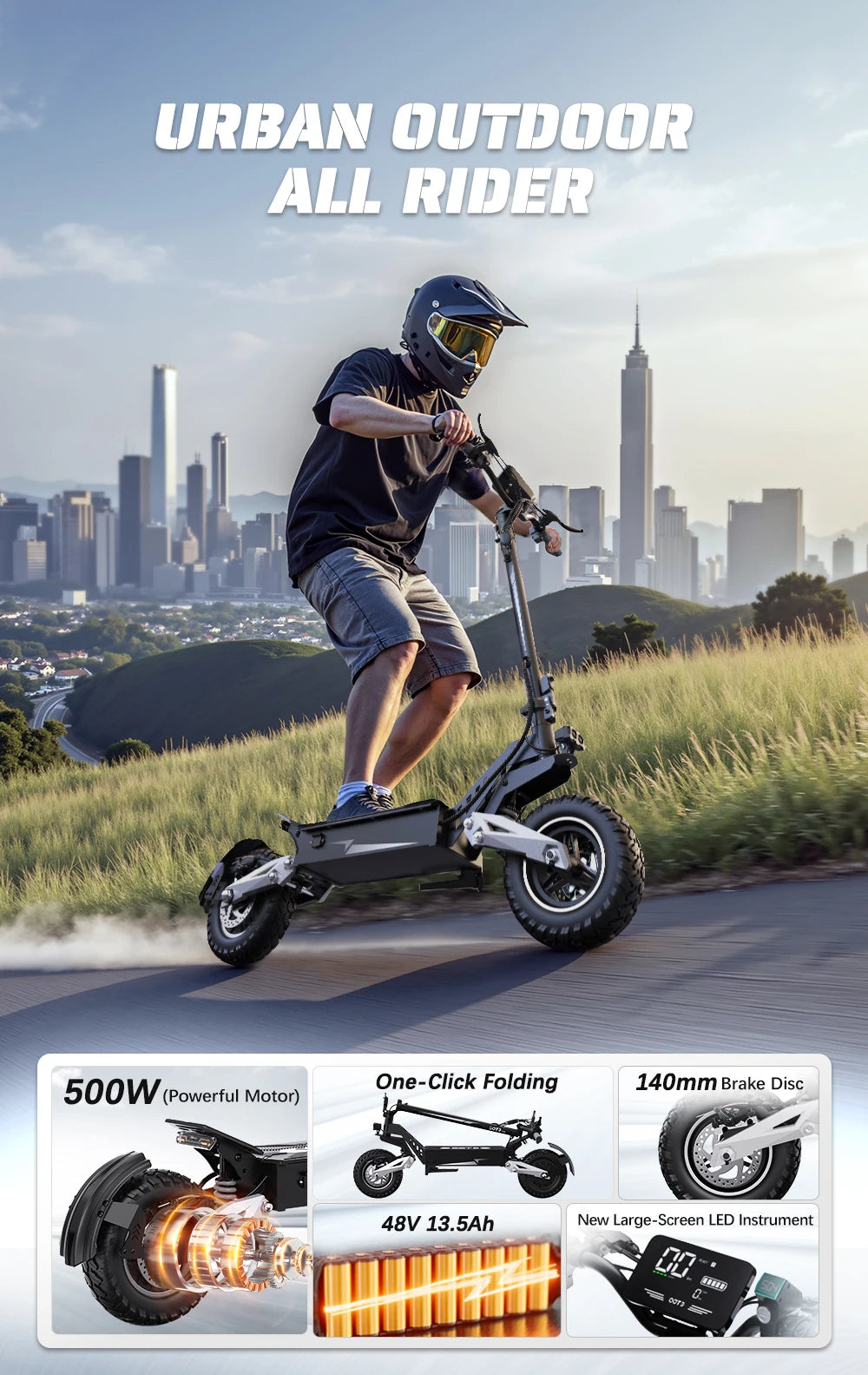 OOTD T10 Adult Foldable Electric Scooter