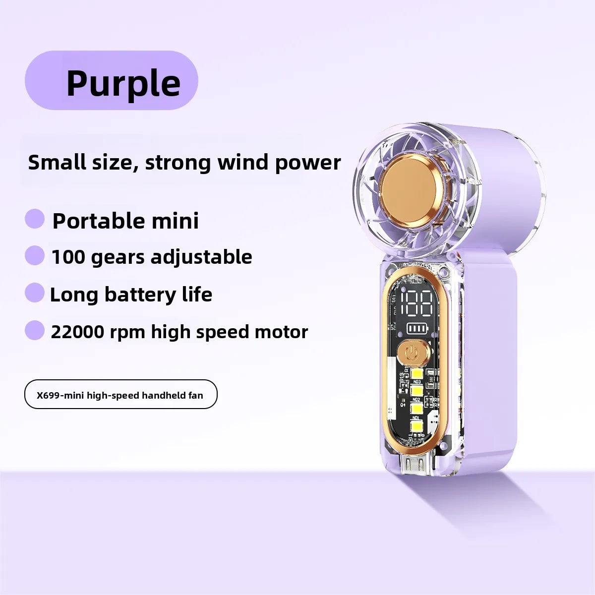 High Velocity Portable USB Charging Handheld Fan