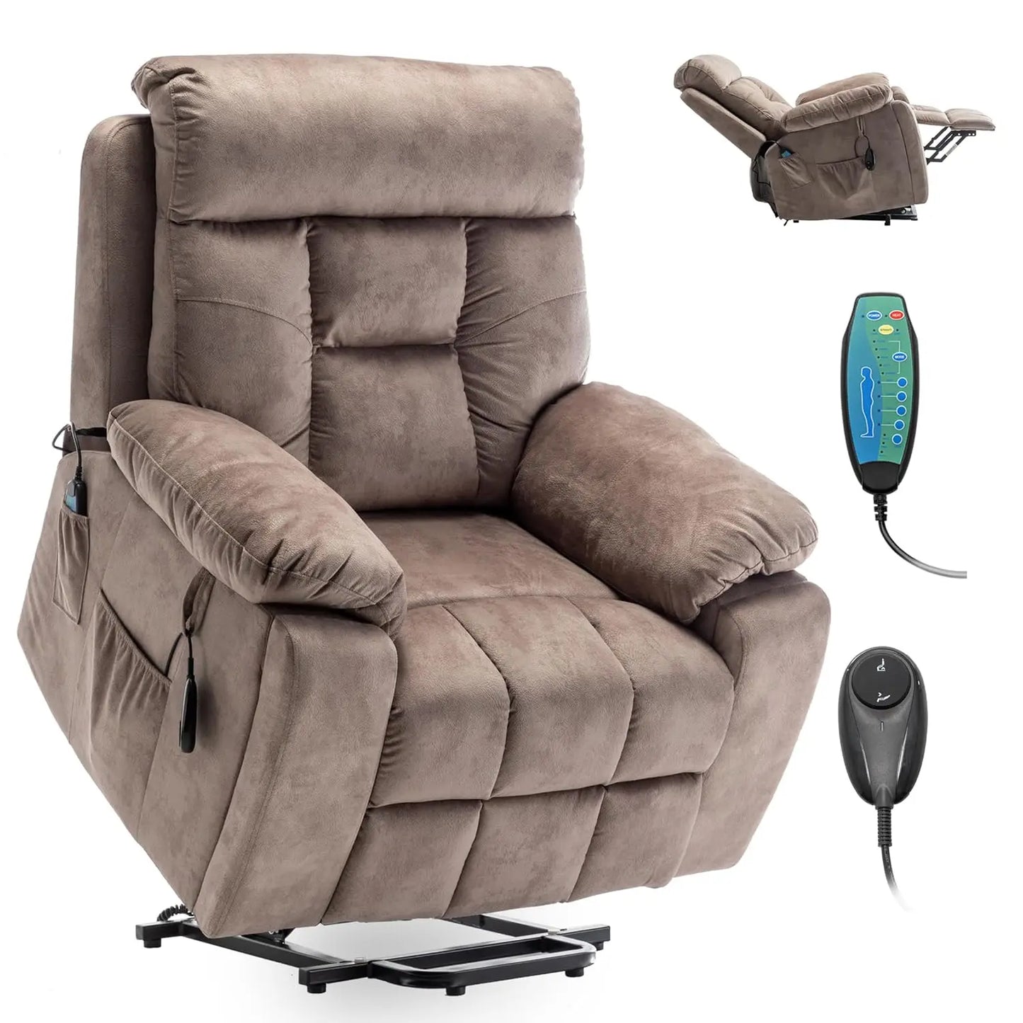 Large Power Lay Flat Lift Chair Oversized Recliner