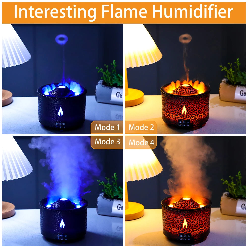 Volcano Fire Flame Air Humidifier Aroma Diffuser