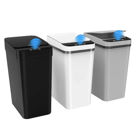 HOT 3 Pack Automatic Small Bathroom Trash Can with Lid - 2.5 Gallon