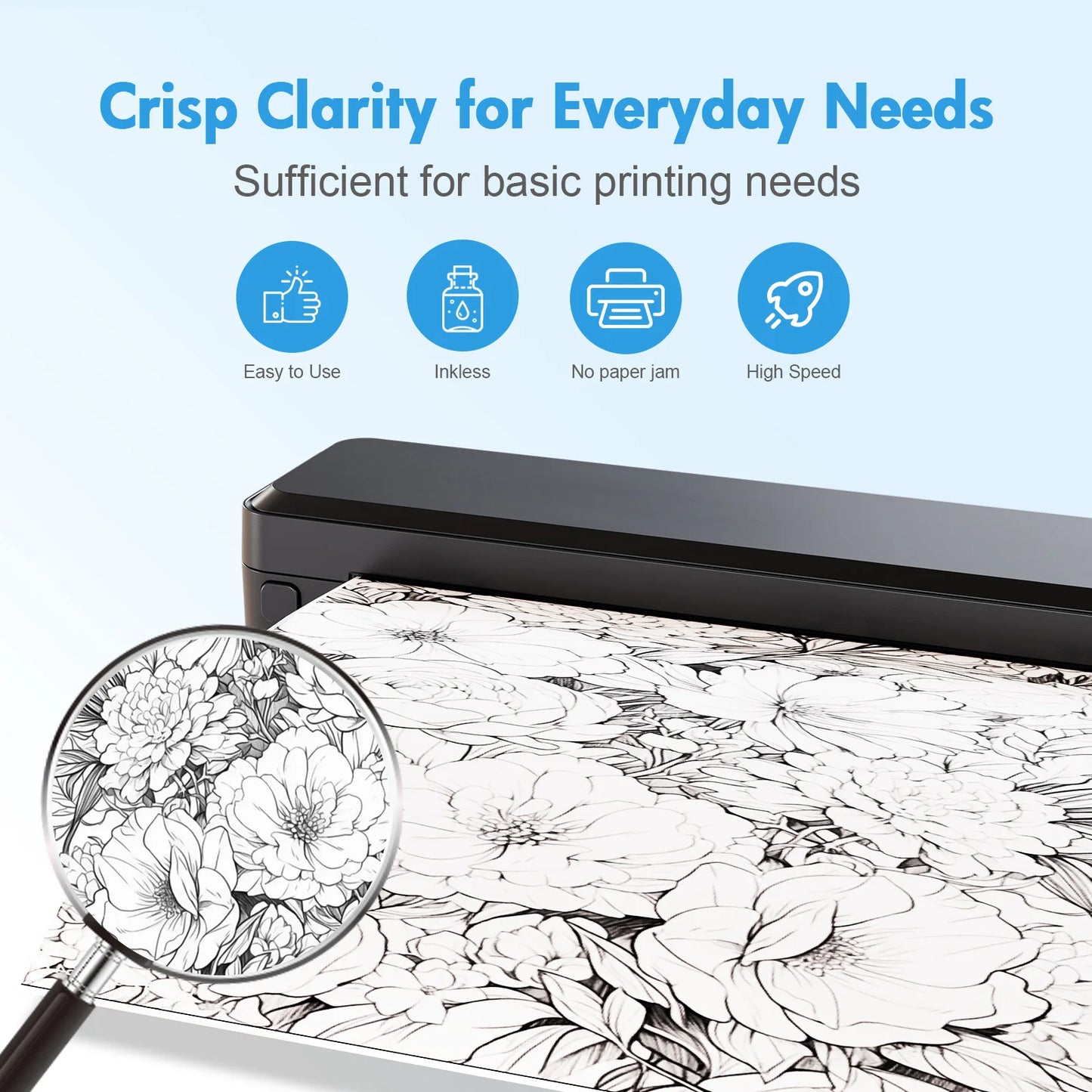 Portable Printers Wireless Inkless Thermal