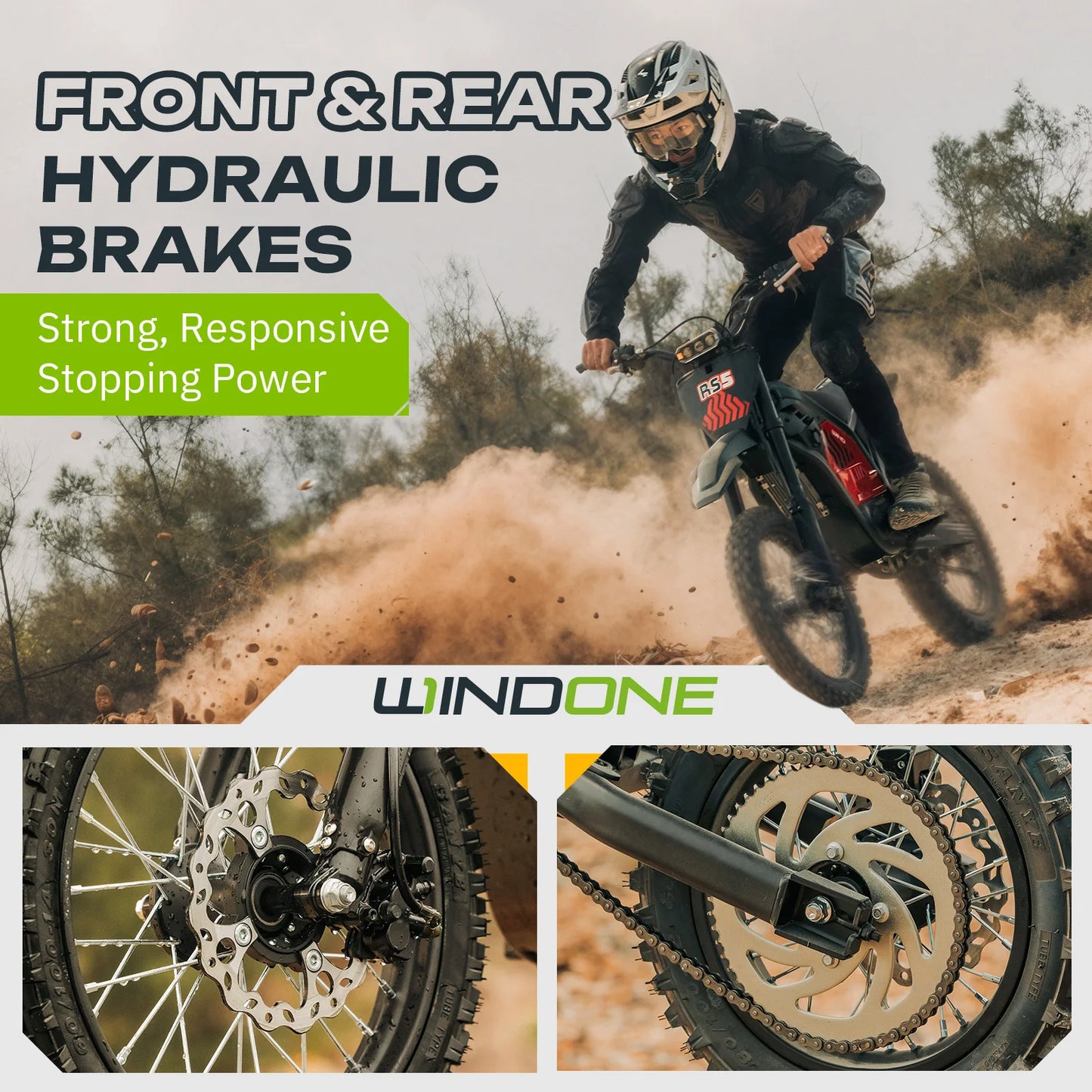 Windone RS5 2200W Peak Electric Dirt Bike for Teens Adults