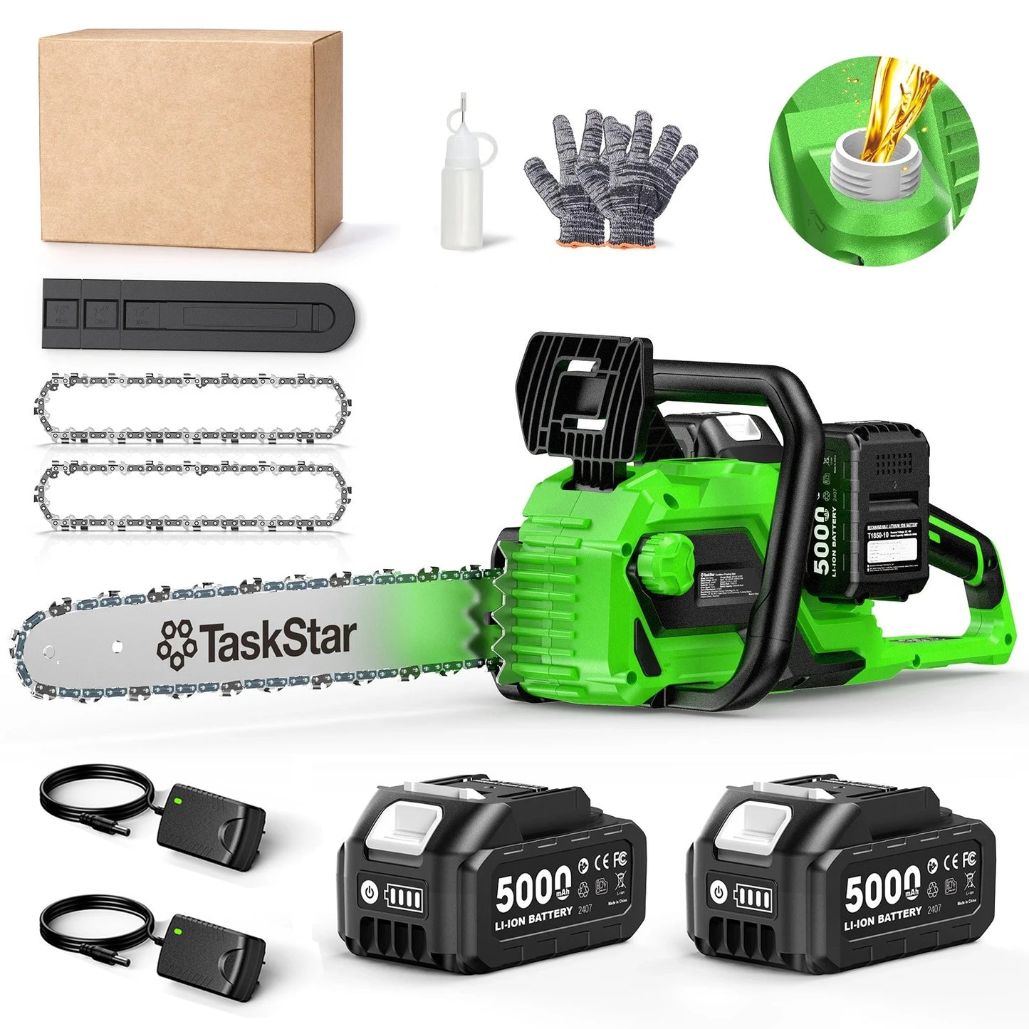 TaskStar 16 Inch Brushless Chainsaw Automatic Oiling